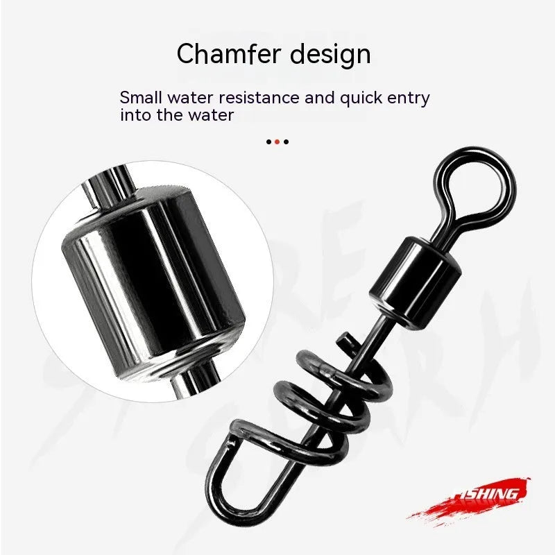 Stainless steel 8-shaped fishing swivel connector for attaching tackle and preventing line twist