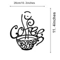 Black wrought iron silhouette wall ornament with contemporary design measuring 26x28cm