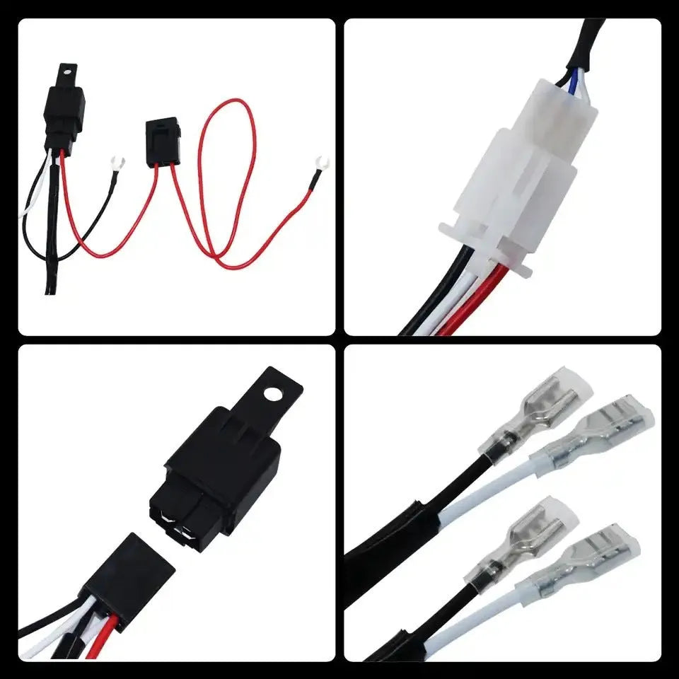 One-drag-two 2 metre silicone wiring harness for LED automotive roof work lights