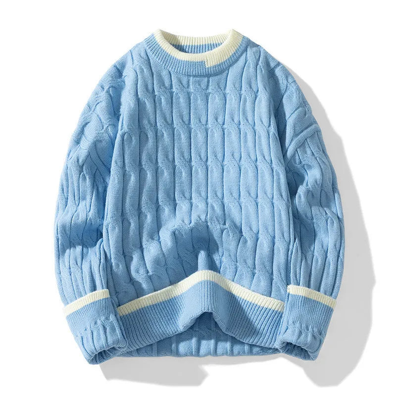 Men's two-piece modal sweater set in loose fit for autumn winter sports wear