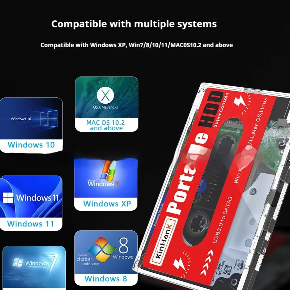 External mechanical hard disk for mobile gaming with 2TB capacity in PC enclosure