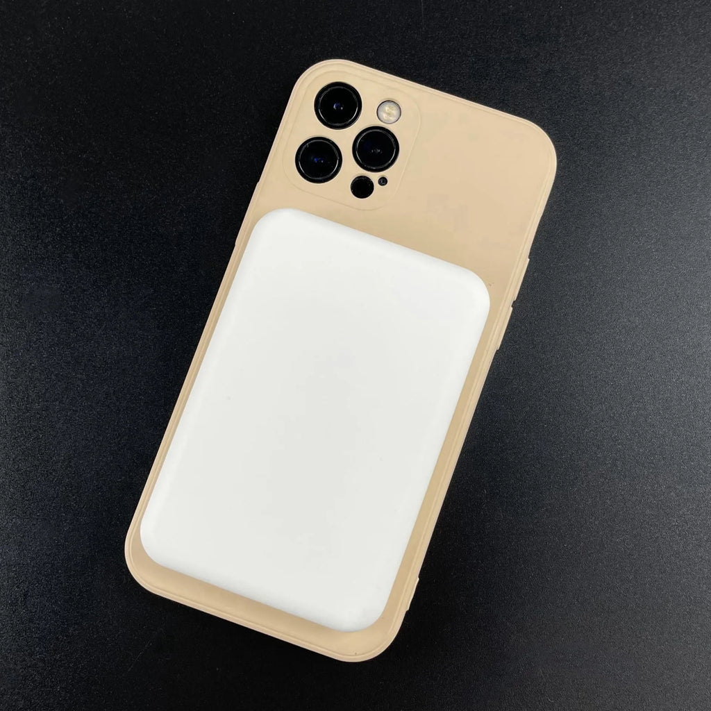 Magnetic wireless charger power bank with 5000mAh capacity and creative PVC shell in white colour