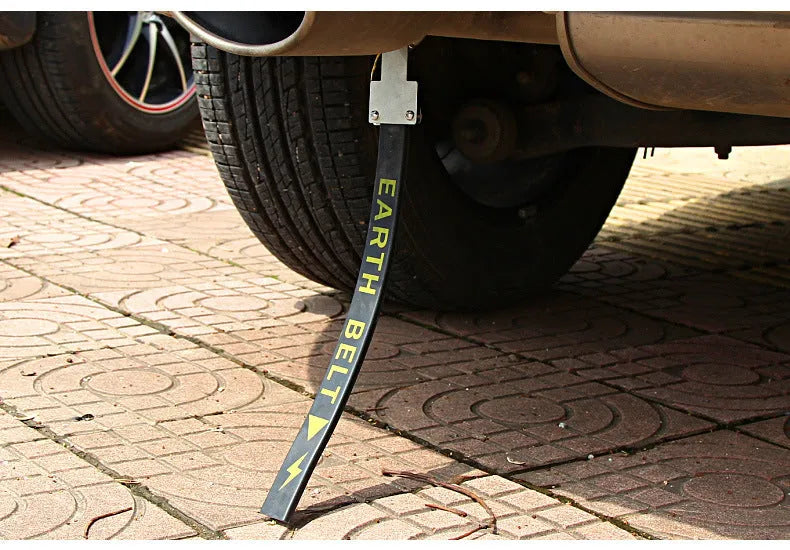 Black rubber car electrostatic grounding chain measuring 370mm, for use on saloon cars, SUVs and vans.