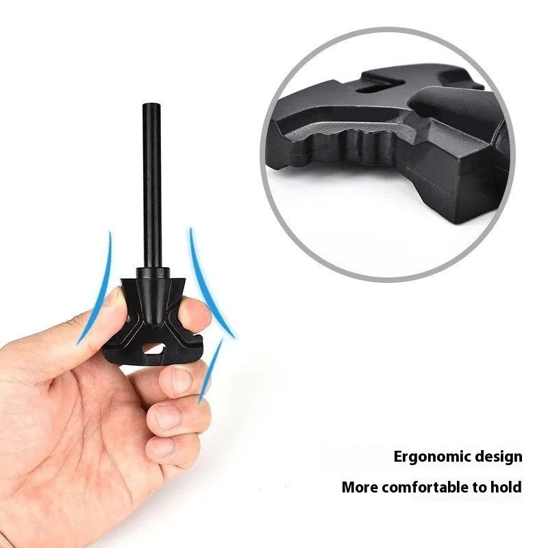 Butterfly-shaped ferrocerium fire starter with stainless steel bottle opener measuring 117x43mm