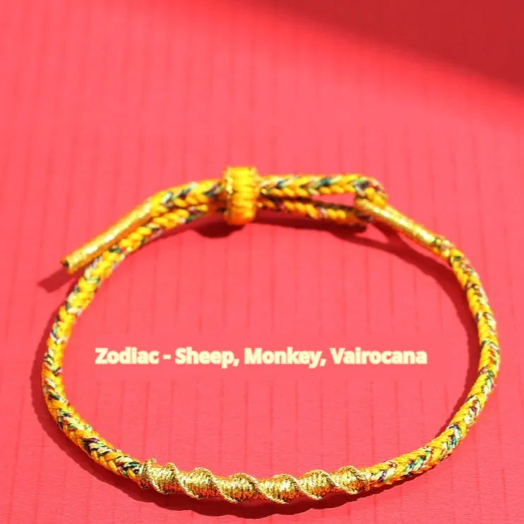 Eight-strand woven colourful guardian strap in zodiac colour options with hand-woven flexible wire construction
