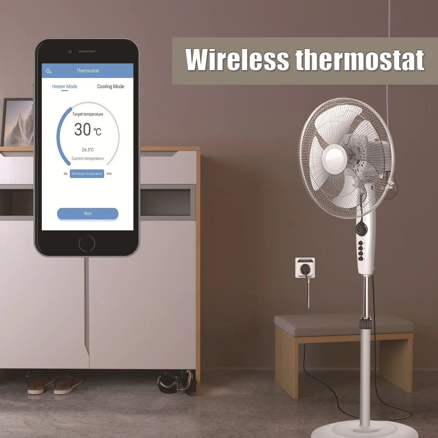 Tuya WiFi smart socket white with temperature sensor probe US standard 3-hole fireproof outlet