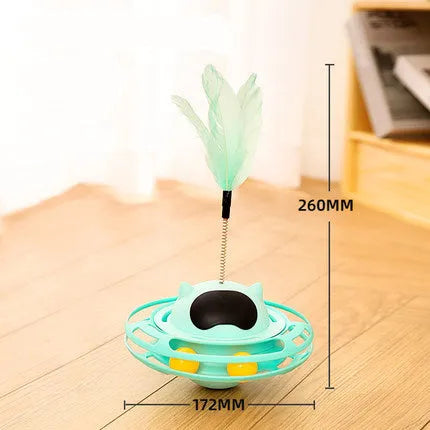 Pink self-hi tumbler turntable cat toy for kittens and cats