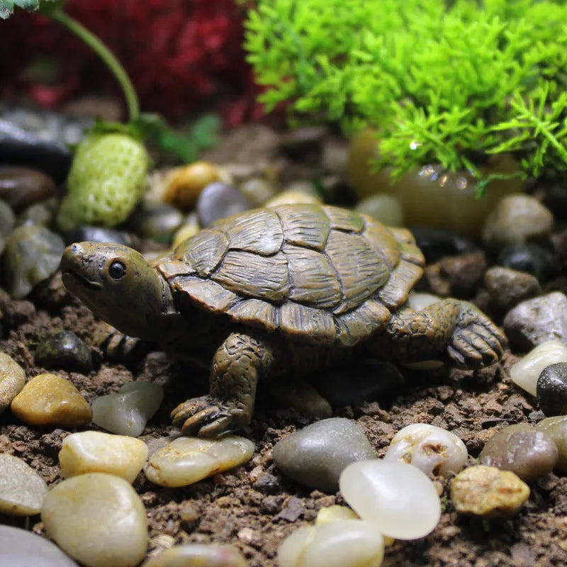 Simulation turtle resin garden ornament for micro landscape displays