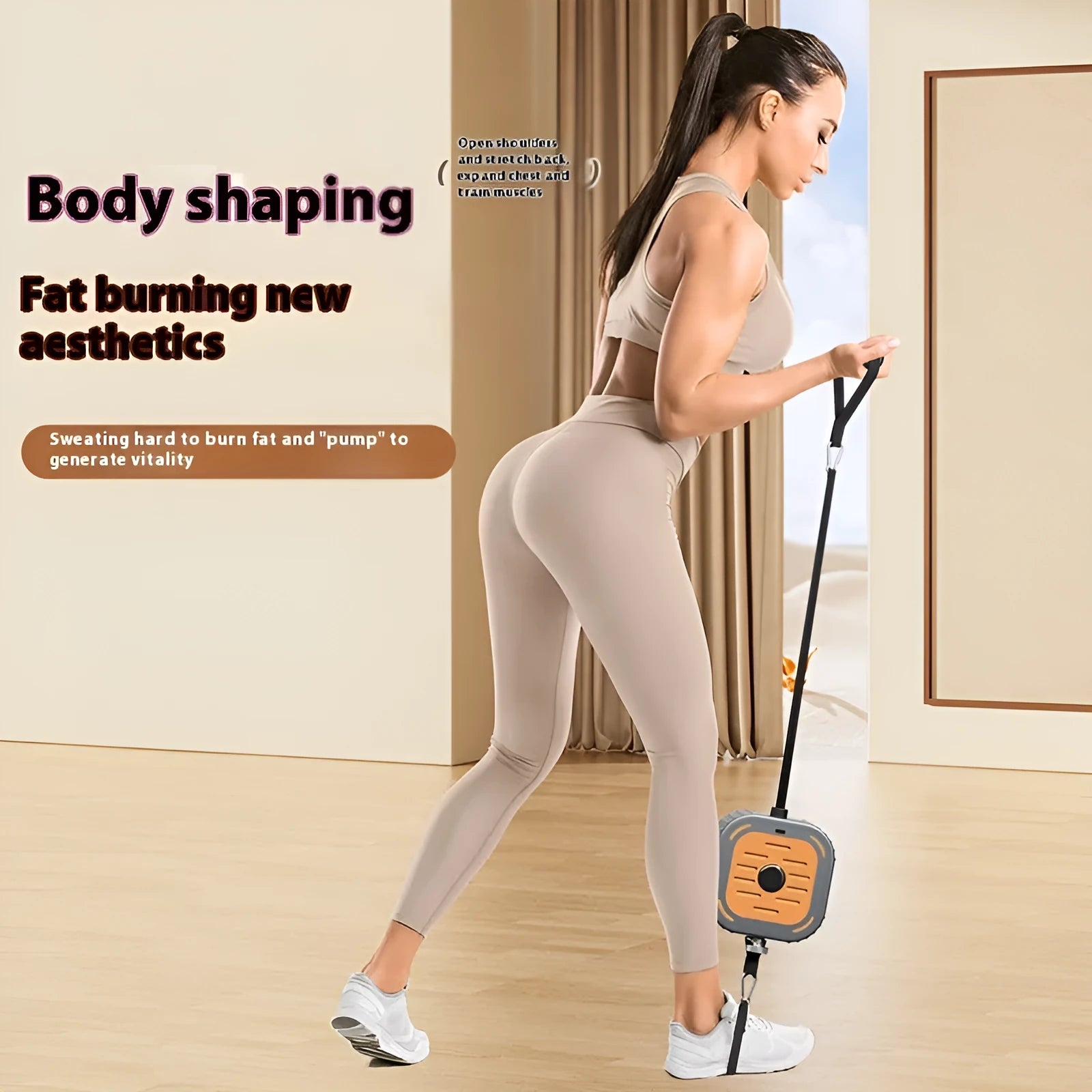 ABS power pump chest expander for adjustable resistance strength training measuring 115cm