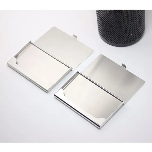 304 stainless steel laser sculpture business card case with geometric design