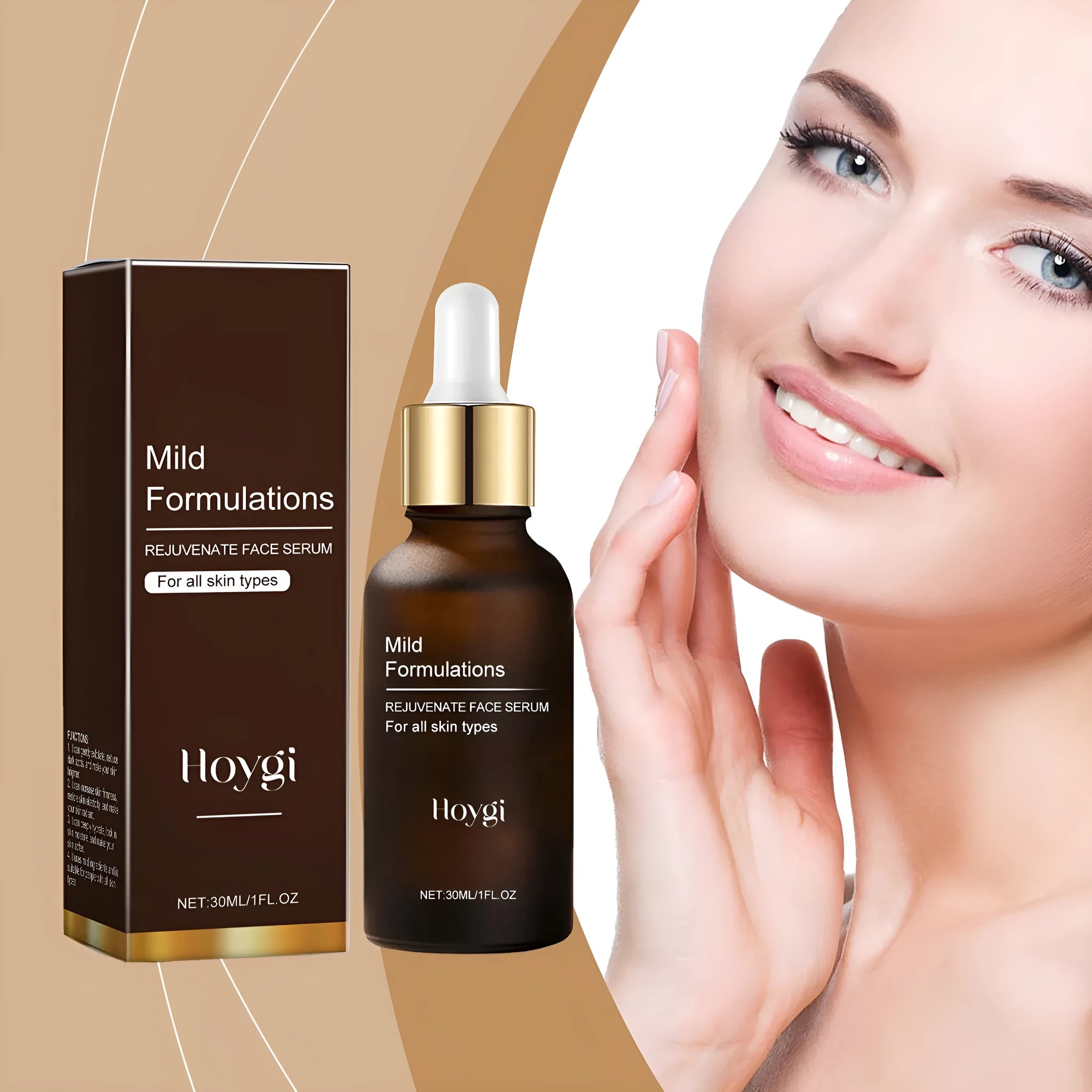 30ml facial essence in square 2.8cm bottle with arbutin, vitamin C and hyaluronic acid
