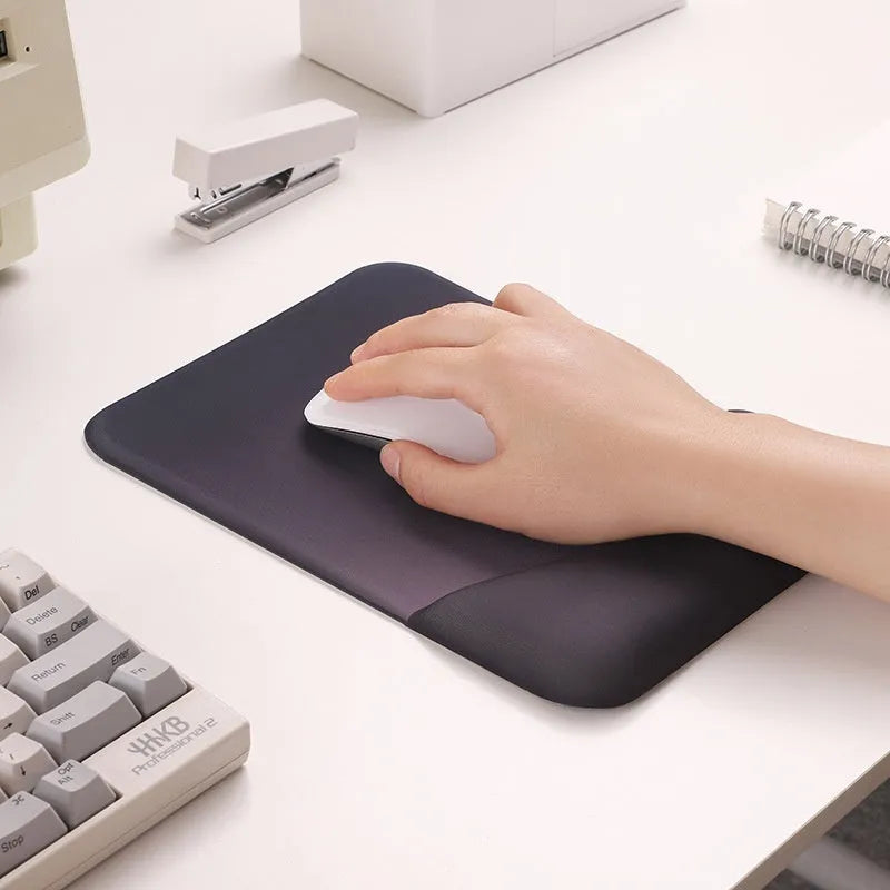 Square silica gel wrist rest mouse pad with cloth surface in colour pattern options