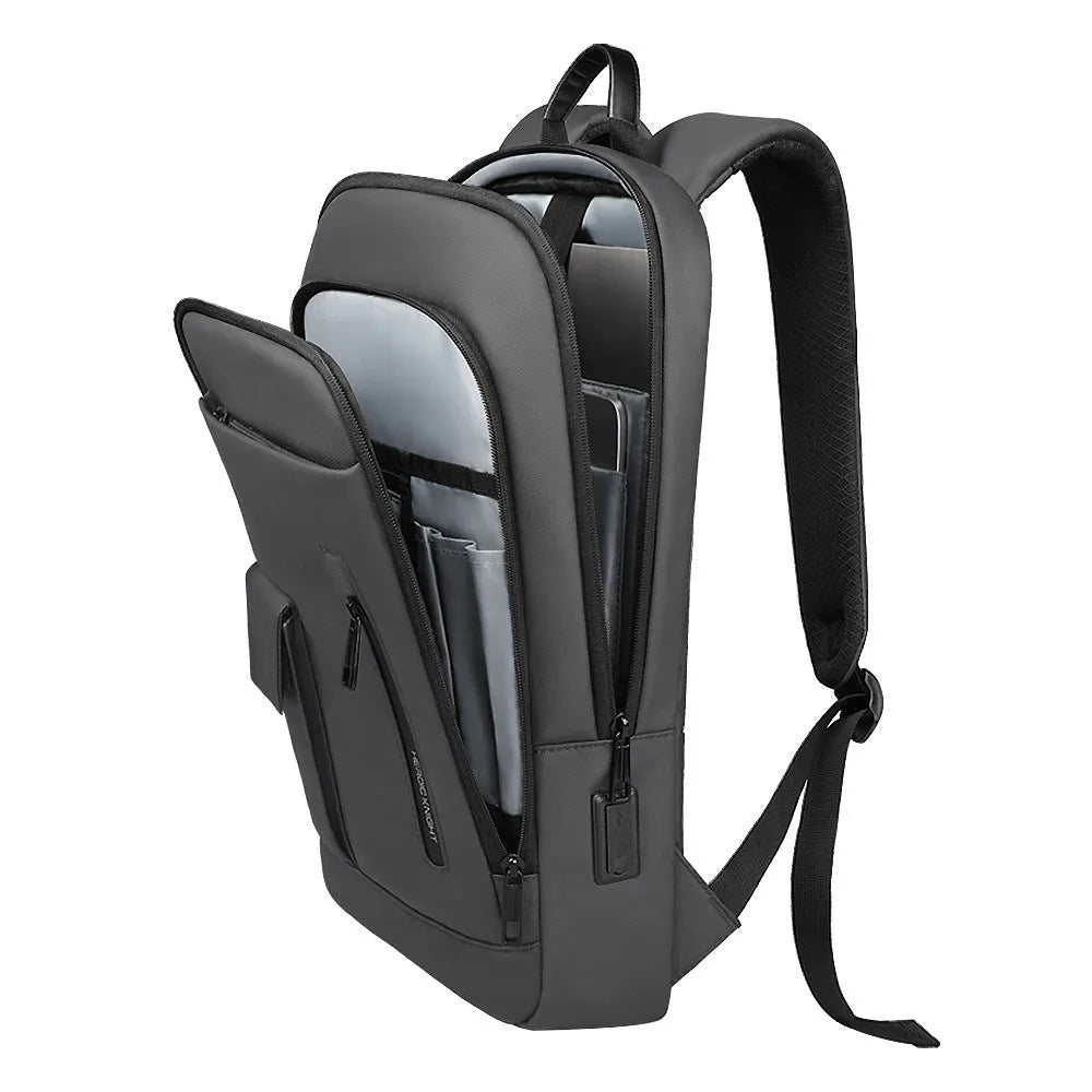 Lightweight Oxford cloth men's backpack in solid colours with sewing line detailing