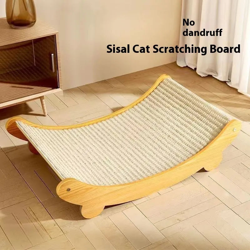 Sisal cat scratch board with natural sisal blanket scratching surface in small and large size options