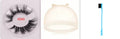 5D mink hair false eyelashes set with applicator brush and storage cap on white background