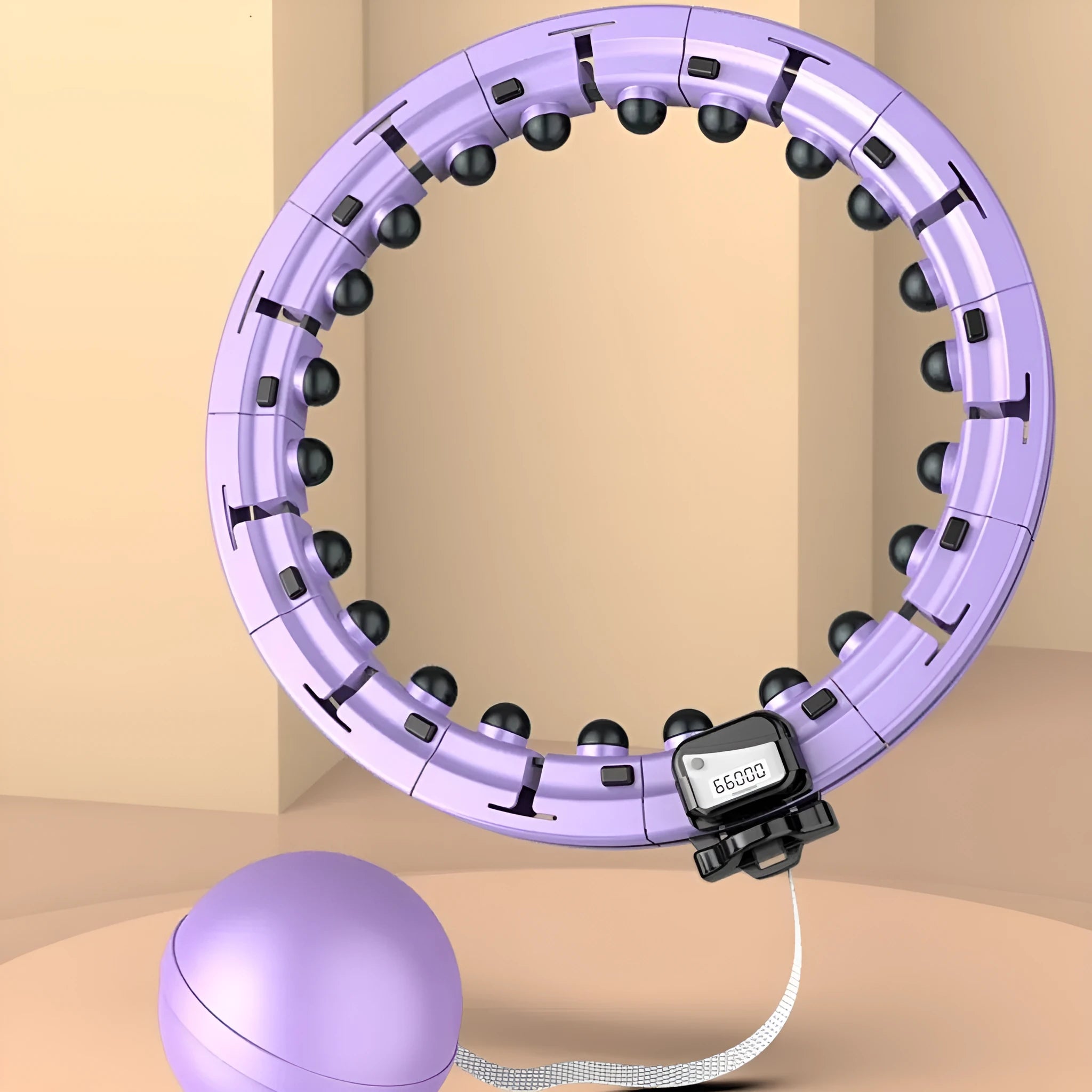 Purple ABS mute intelligent counting hula hoop for fitness and body shaping