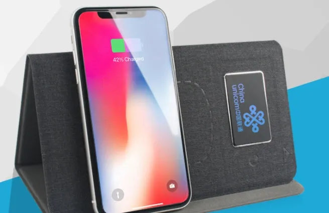 Folding wireless charging mouse pad set with cloth surface, luminous glow, and 2.4G Bluetooth mouse, packed with handbag