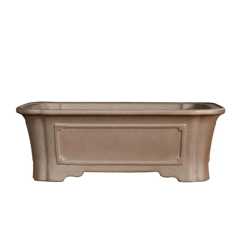 Purple sand rectangular bonsai planter with antique corner cutting design