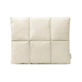 Soft black fluffy laptop sleeve case for a 15.6 inch laptop, showing sewing thread detail.