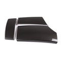 Three ABS plastic armrest box protective covers with carbon fibre pattern, measuring 33.5cm by 16cm