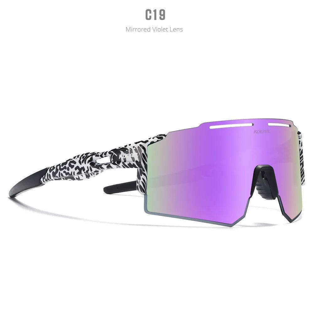 Ultralight TR90 polarized cycling sunglasses frameless sport glasses in a dazzling colour