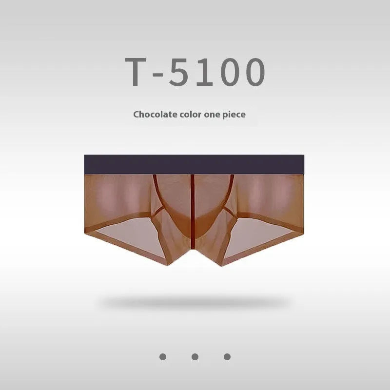 Men's seamless low waist ice silk underwear in multiple colours on size chart