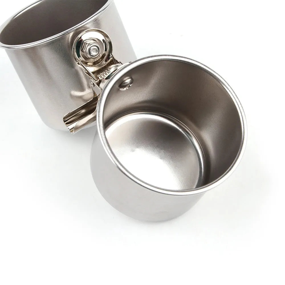 Stainless steel birdcage feeder in natural colour for outdoor aviaries.