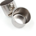 Stainless steel birdcage feeder in natural colour for outdoor aviaries.