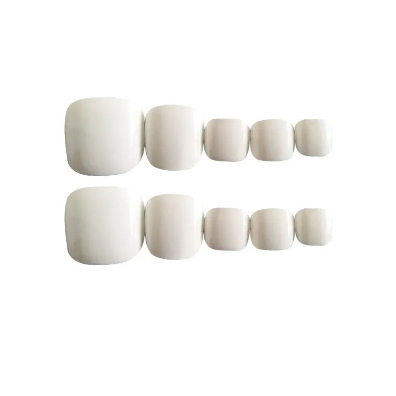 White false nails with starry sky pattern and pre-applied adhesive backing for women