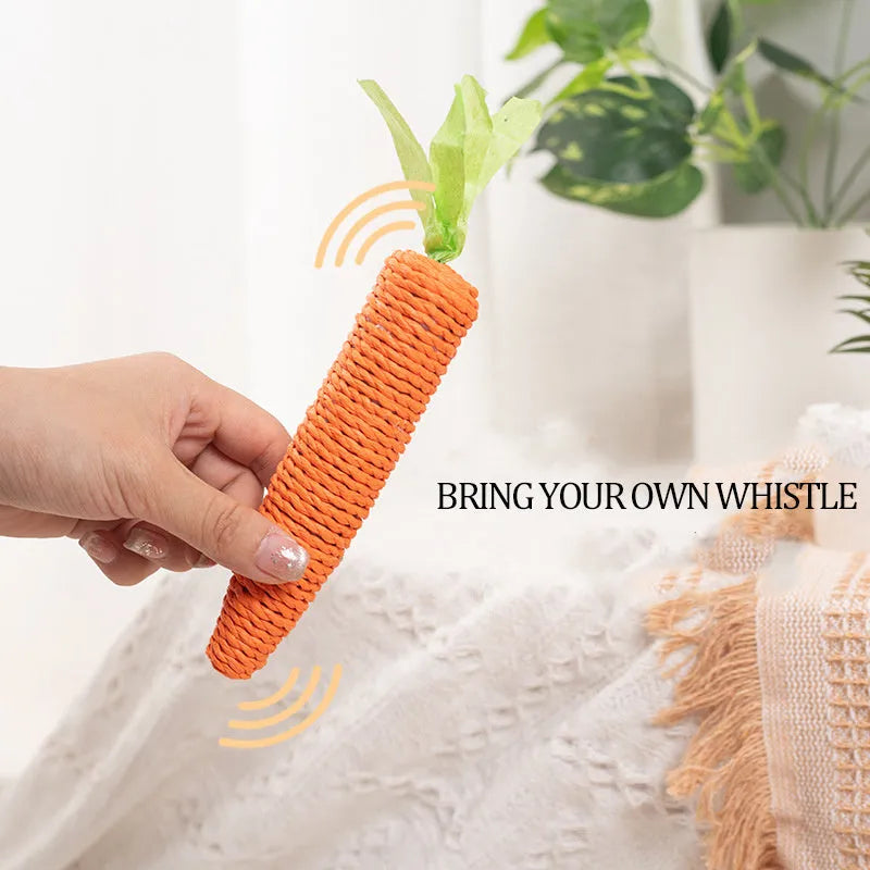Cat toy set with carrot-shaped chew toys, crinkly paper toys, ringing stones, interactive sticks, and tooth grinding items