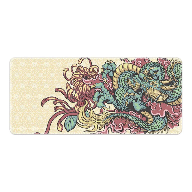 Esports creative dragon mouse pad cloth non-slip thermal transfer flower dragon pattern 700x300mm