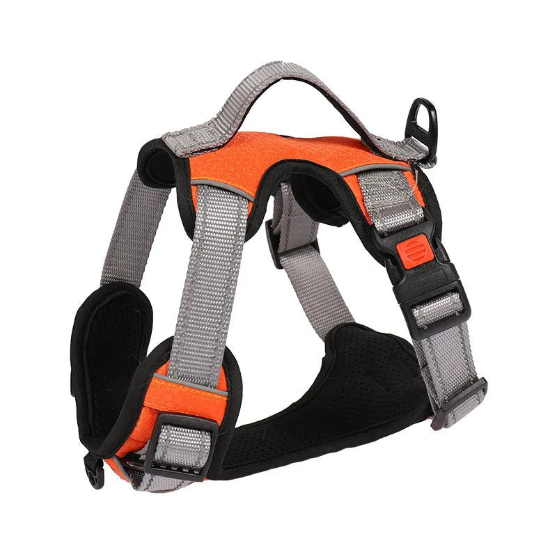 Dog hand holding rope vest chest strap in polyester with colour options and sizes L M XL