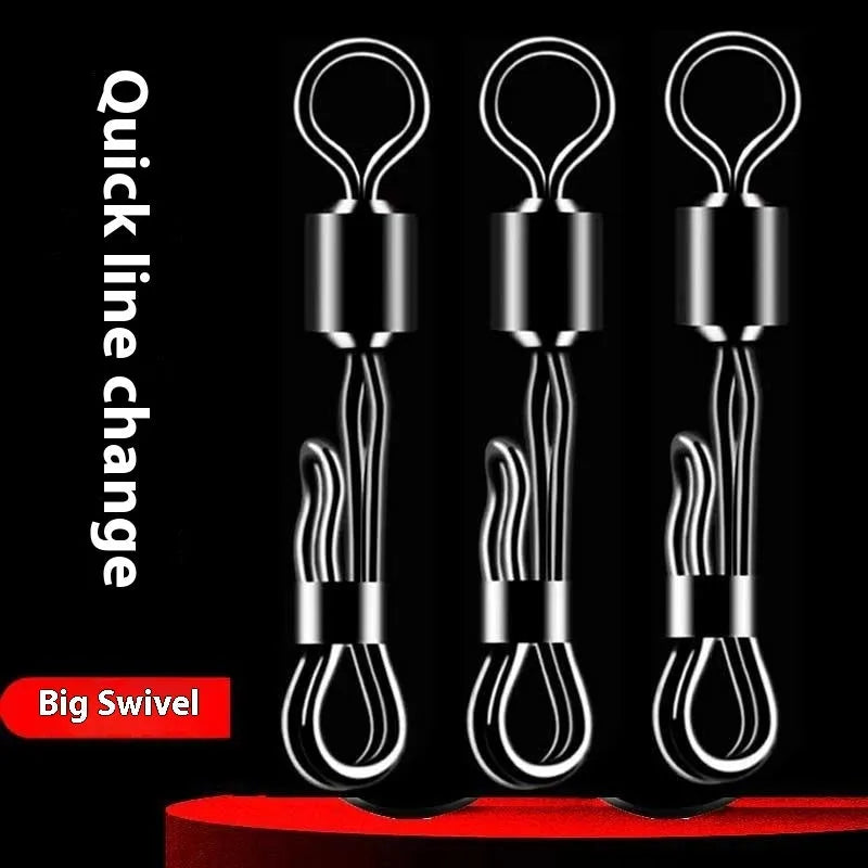 Brass quick release barrel swivel bearing with 8-word ring for fishing line changes