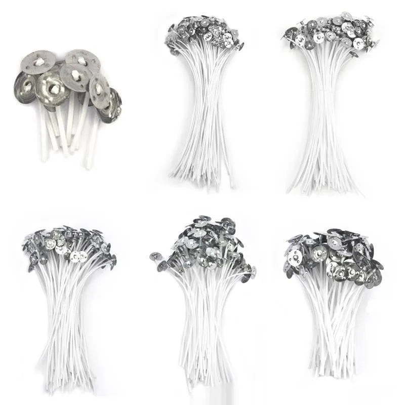 White cotton candle wicks for DIY candle making in three length options