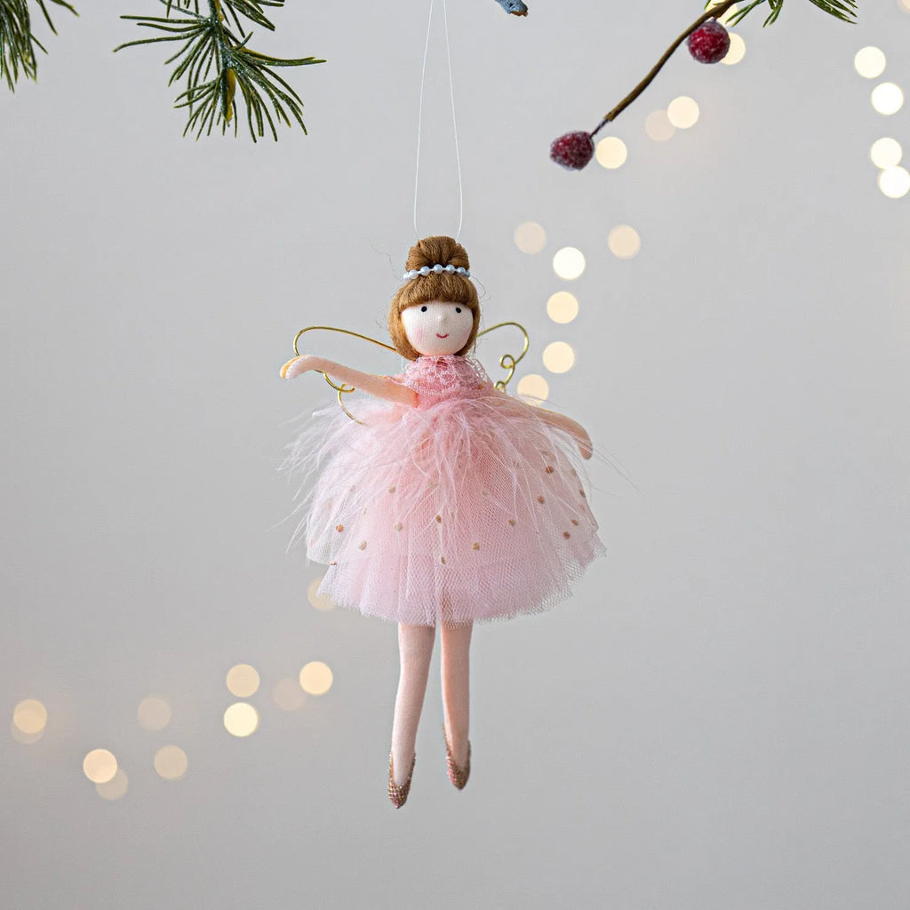 Pink cloth plush ballet girl angel doll pendant keychain accessory