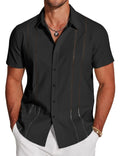Men's slim fit Hawaiian shirt with digital print in one of six colour options, short sleeves, cardigan style