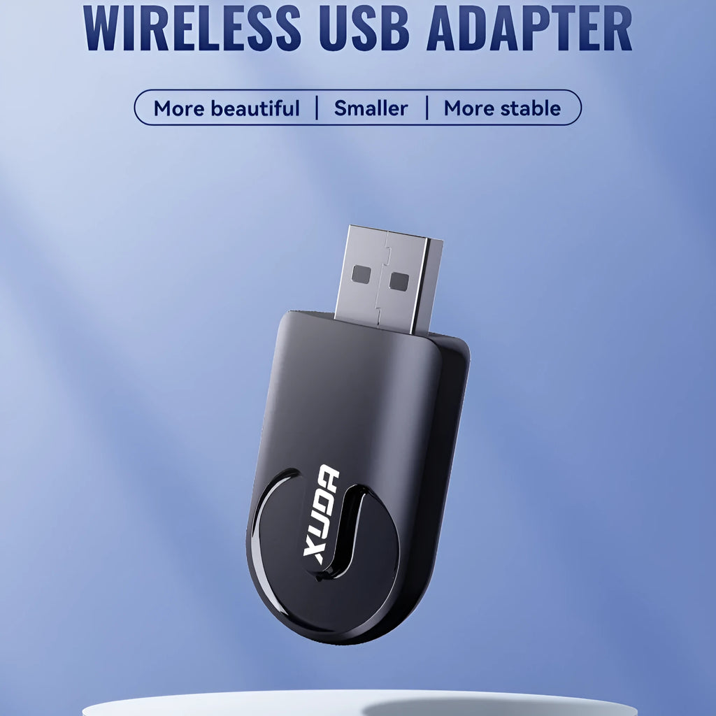 Black mini 2-in-1 CarPlay USB interface wireless adaptor with ABS PC construction