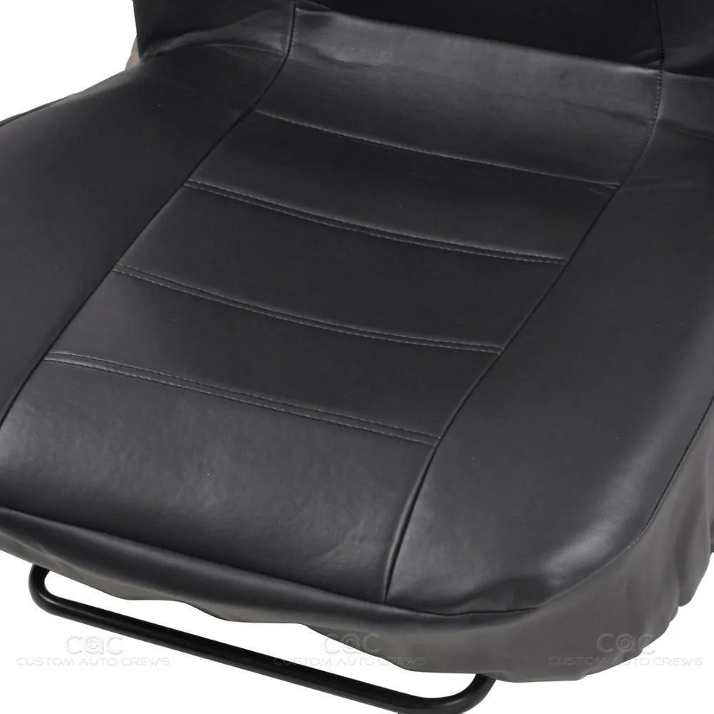 Car leather seat cover set 9-piece with installation hooks and English manual on vehicle seat