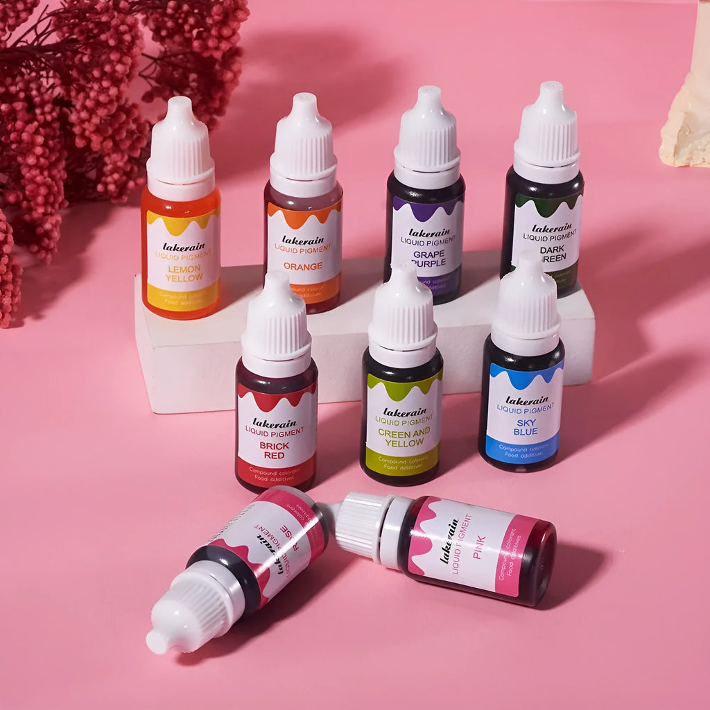 24 small bottles of natural food colouring pigments for cake decoration and handmade soap crafting