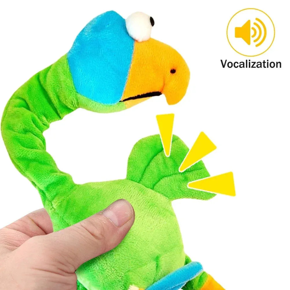 Bite-resistant screaming chicken squeaky rubber dog toy in green colour, approx 15cm long.