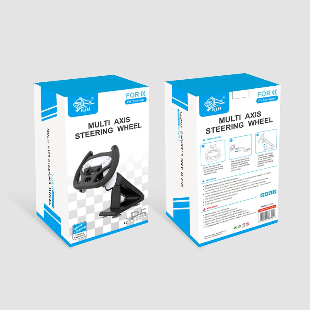 Black universal gamepad steering wheel bracket with suction cup for mounting a smartphone.
