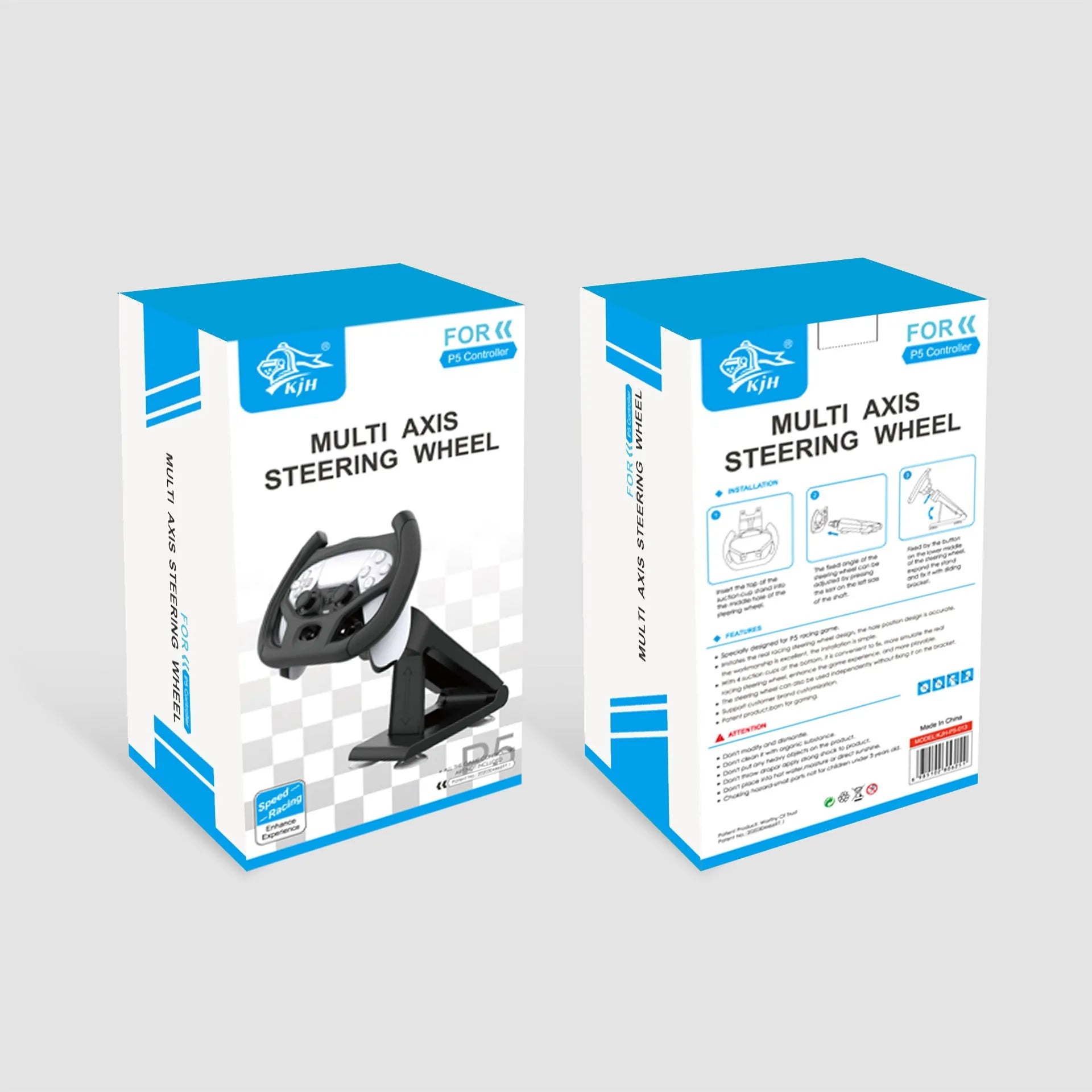 Black universal gamepad steering wheel bracket with suction cup for mounting a smartphone.