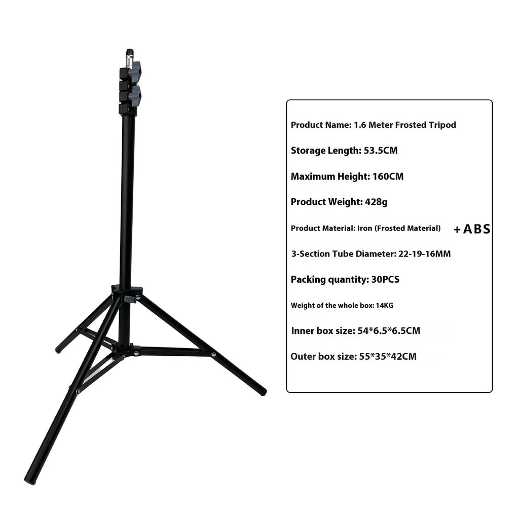 2.1m frosted carbon steel tripod light stand with mobile phone holder for live photography