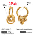 Stainless steel electroplated earrings with colour-matching finish for unisex piercing jewellery