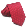 8cm wide polyester Jacquard striped business tie in arrow shape showing red, black, and blue colour options