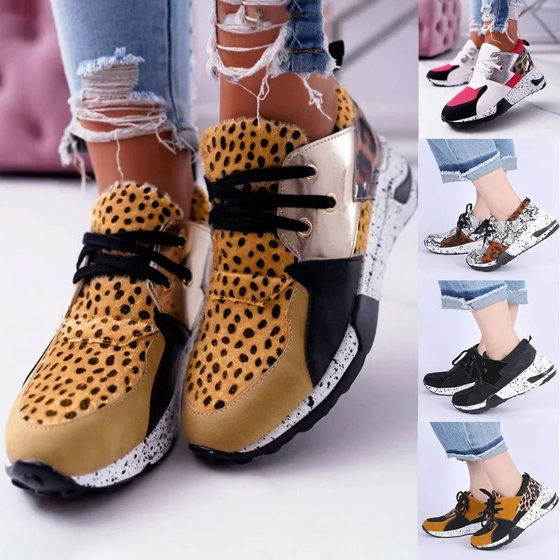 Women's casual wedge heel sneakers with suede upper in multiple colour options