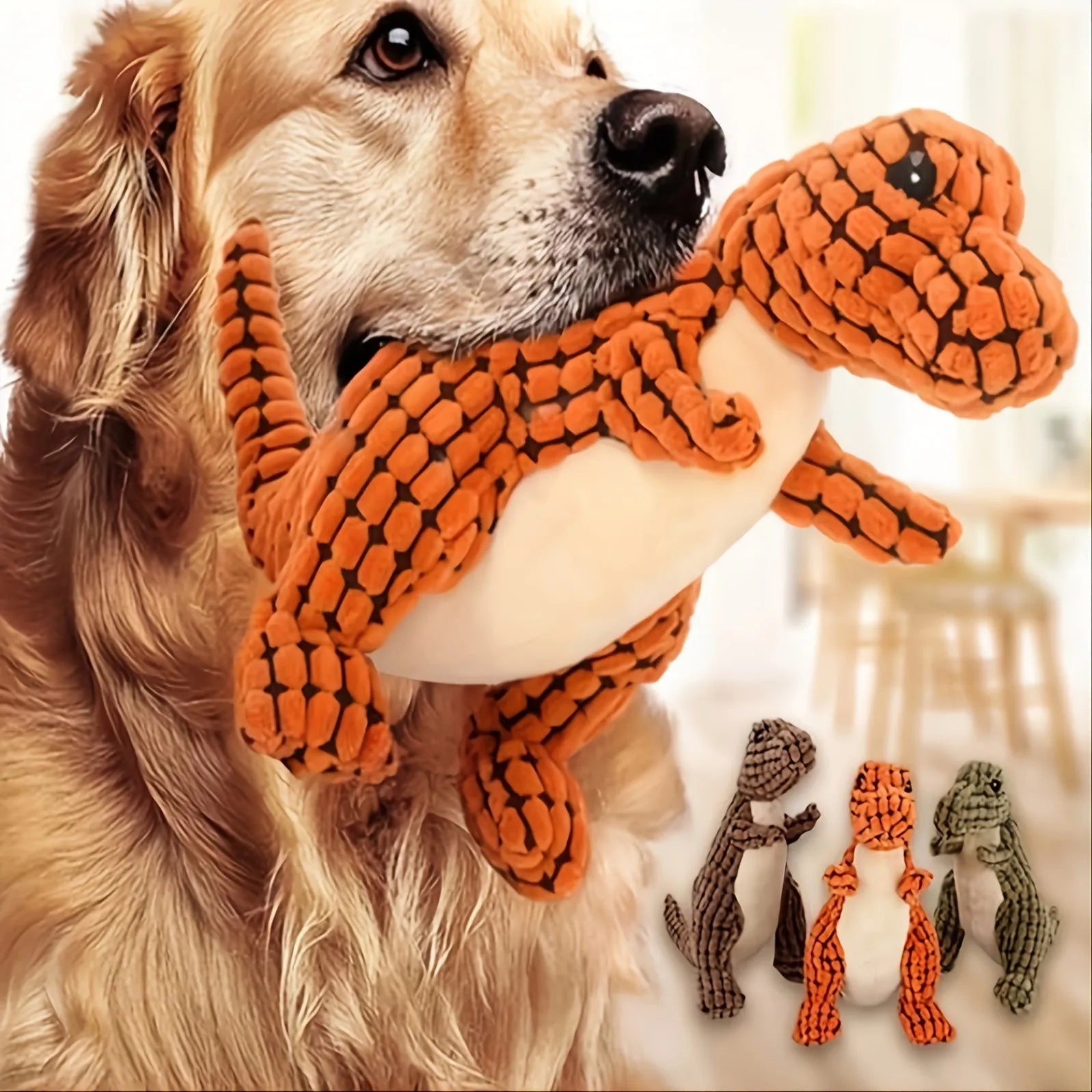 Chew-resistant grey dog toy with sound, measuring 35cm, for puppies and large breeds
