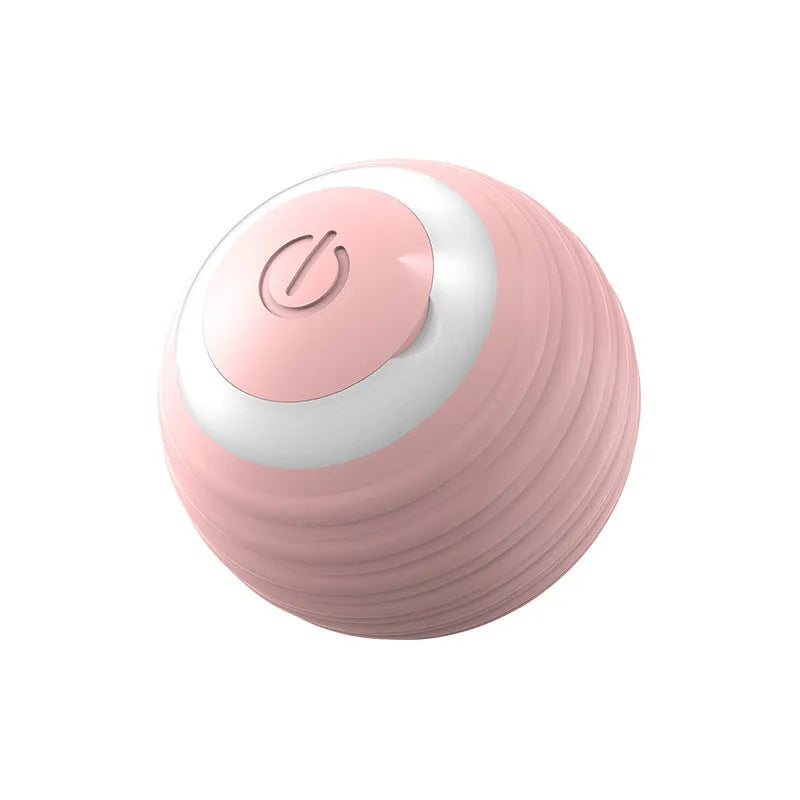 Blue rechargeable automatic moving cat toy ball with charging cable