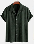 Men's loose fit casual cardigan in solid colour with short sleeves for summer wear