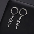 Snake-shaped vintage earrings with 18K gold plating on stainless steel